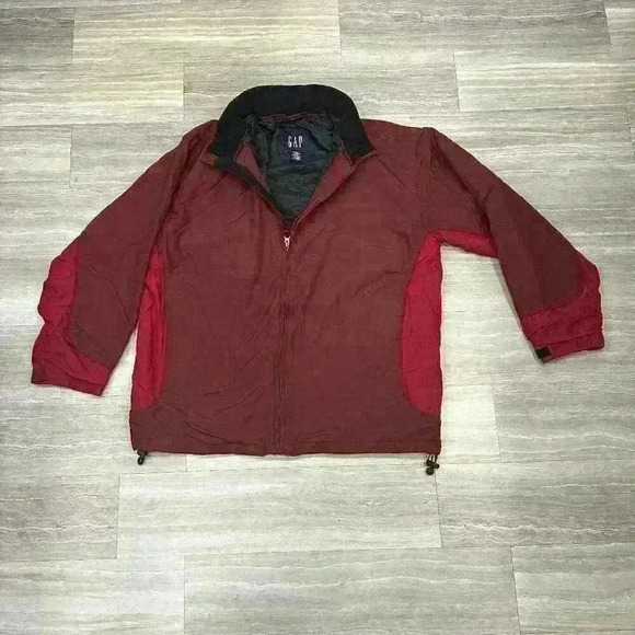 Vintage Gap 2002 Jacket - Size L - 2-Tone Red - Packable Hood - Picture 1 of 5
